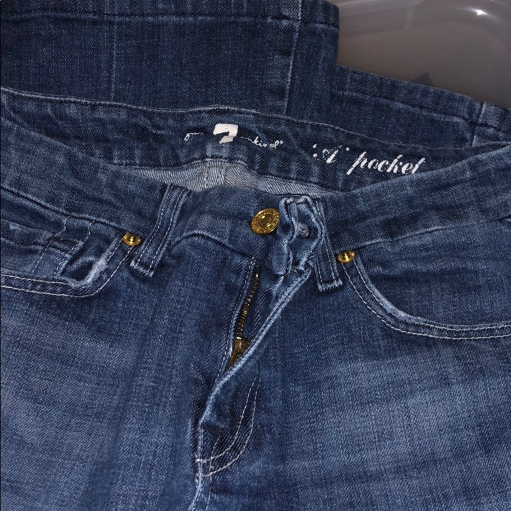 7 for all mankind medium wash bootcut jeans